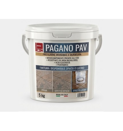 PAGANOPAV RESINA POLIURETANICA IMPERMEABILIZZANTE TRASPARENTE LUCIDA OPACO